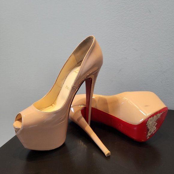Christian Louboutin "Highness 160" patent calf peep toe pump - Picture 6 of 6
